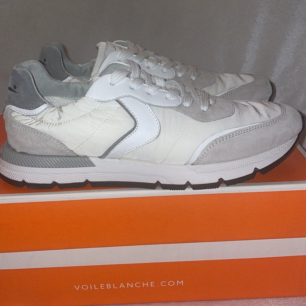 NWT VOILE BLANCHE QWARK HYPE WOMAN Suede And Technical Fabric Sneakers in White - Picture 10 of 16